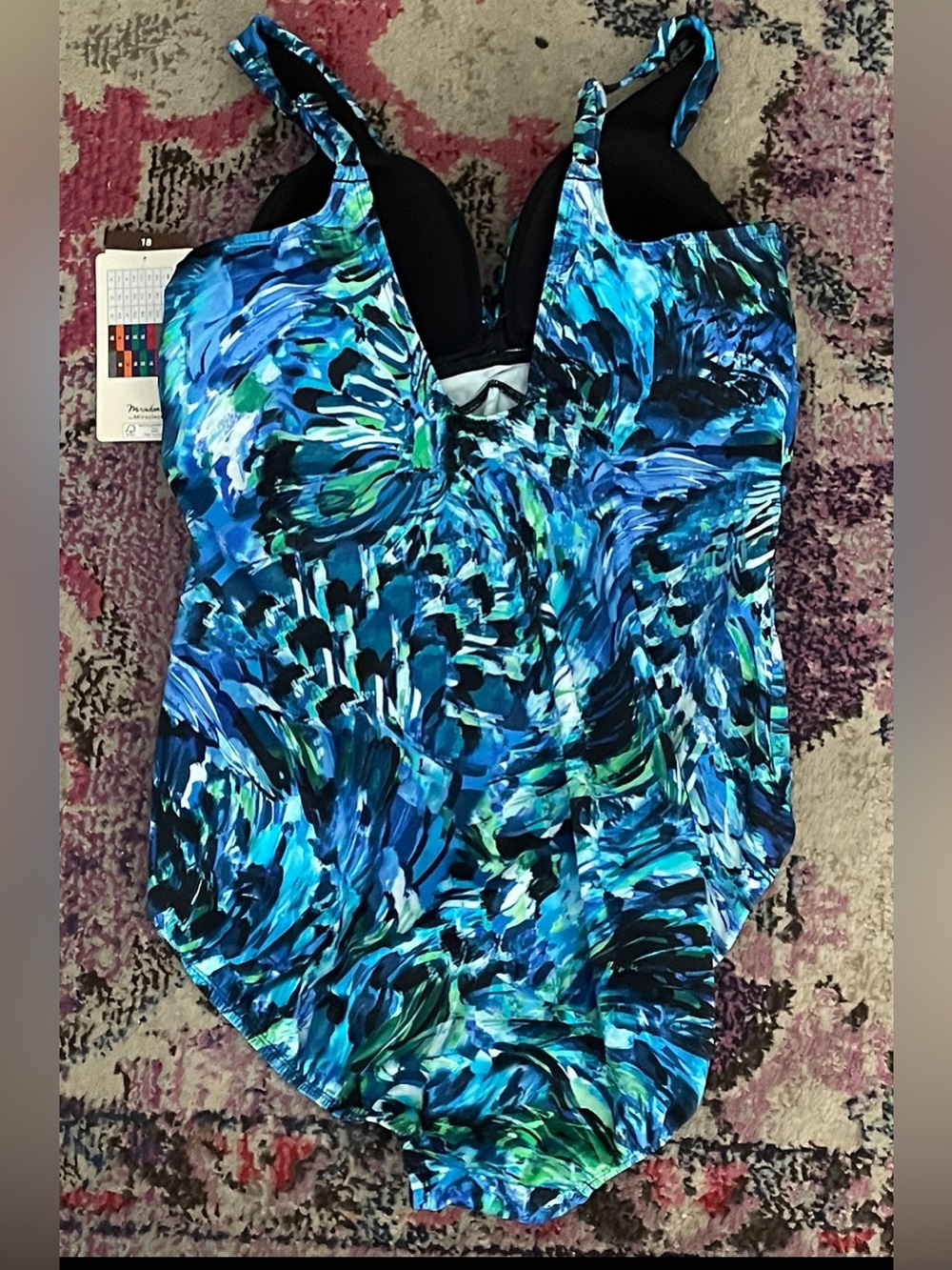 Miraclesuit Blue Multicolor Abstract Women's One Piece Swimsuit